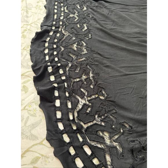 Amita Naithani Flowy Black Lace Cutout Skirt XS - Picture 4 of 7
